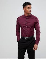 Burgundy Grandad Collar