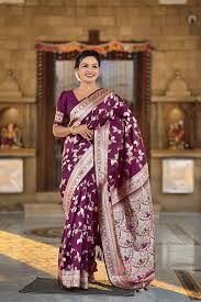 Wine Royale Banarasi Saree