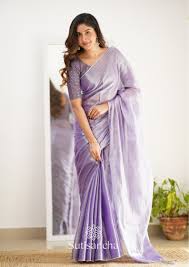 Lavender Aura Linen Saree