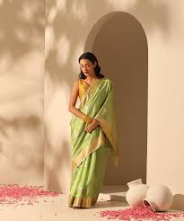 Olive Bloom Handloom Saree
