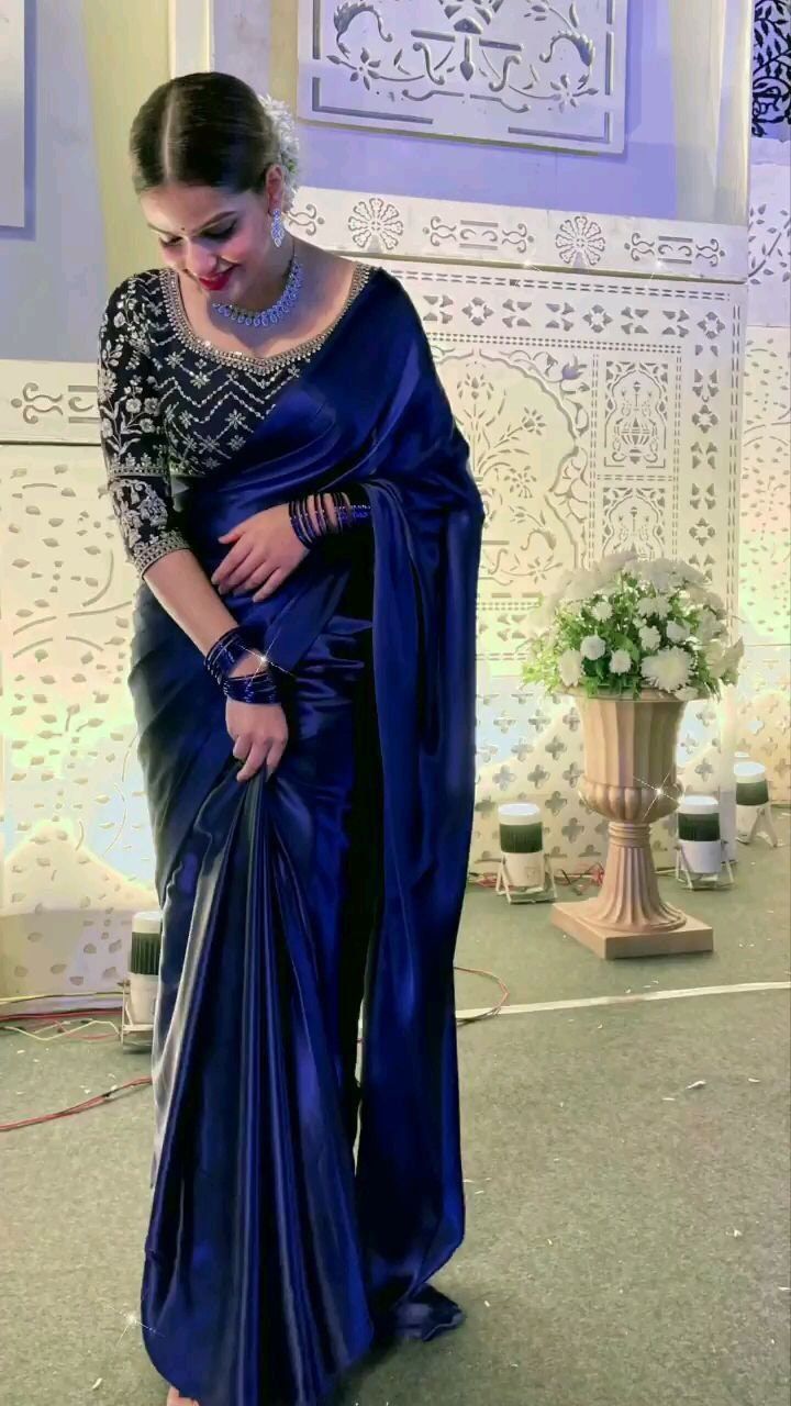Sapphire Blue Silk Saree