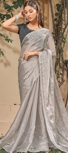 Cloud Grey Patola Saree