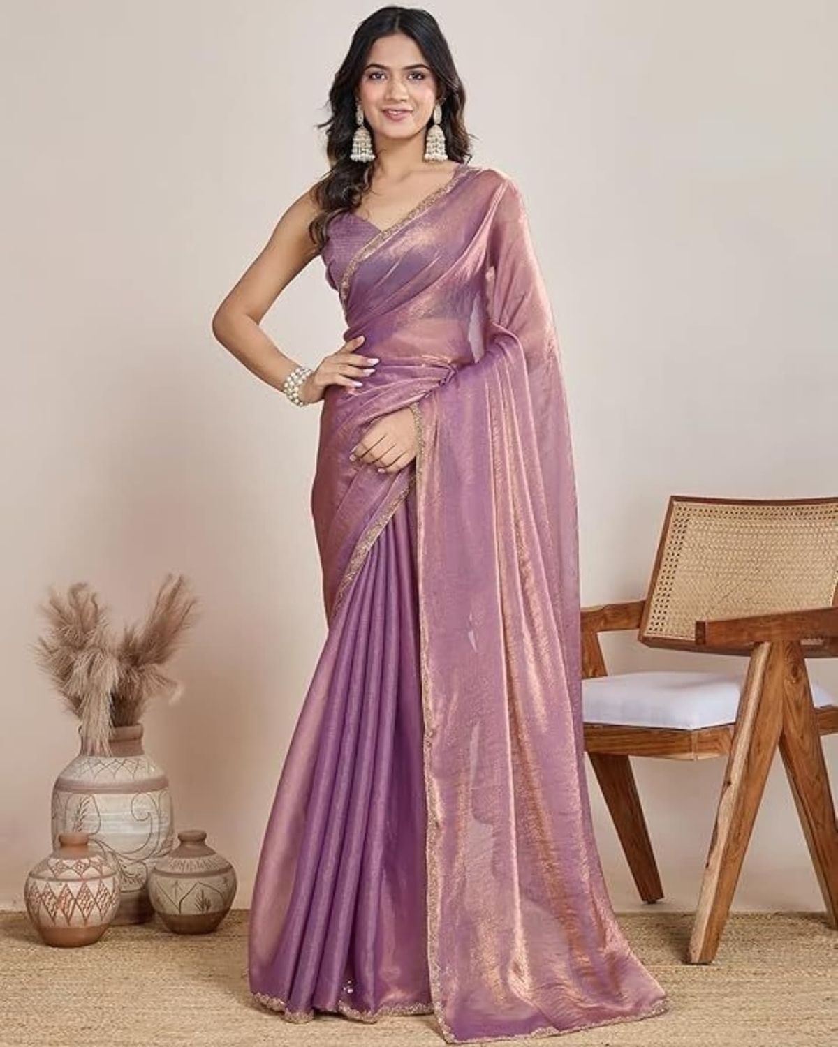 Mauve Mist Silk Saree