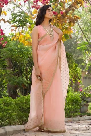 Petal Pink Organza Saree