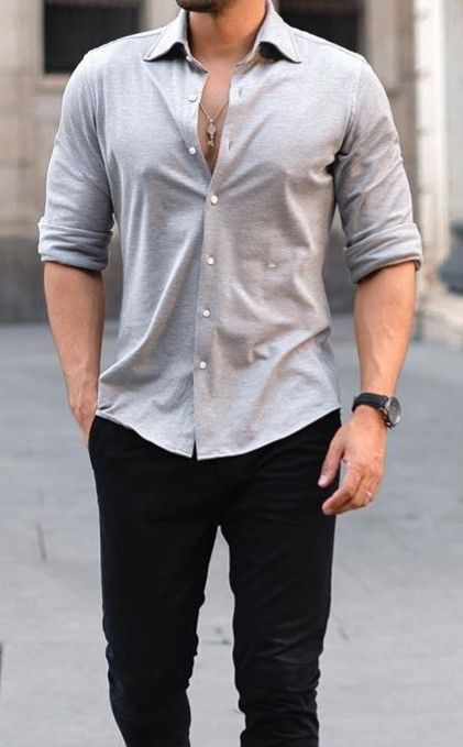 Steel Grey Slim Fit Shirt