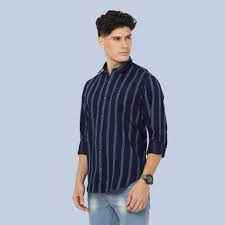 Navy Blue Stripe Shirt