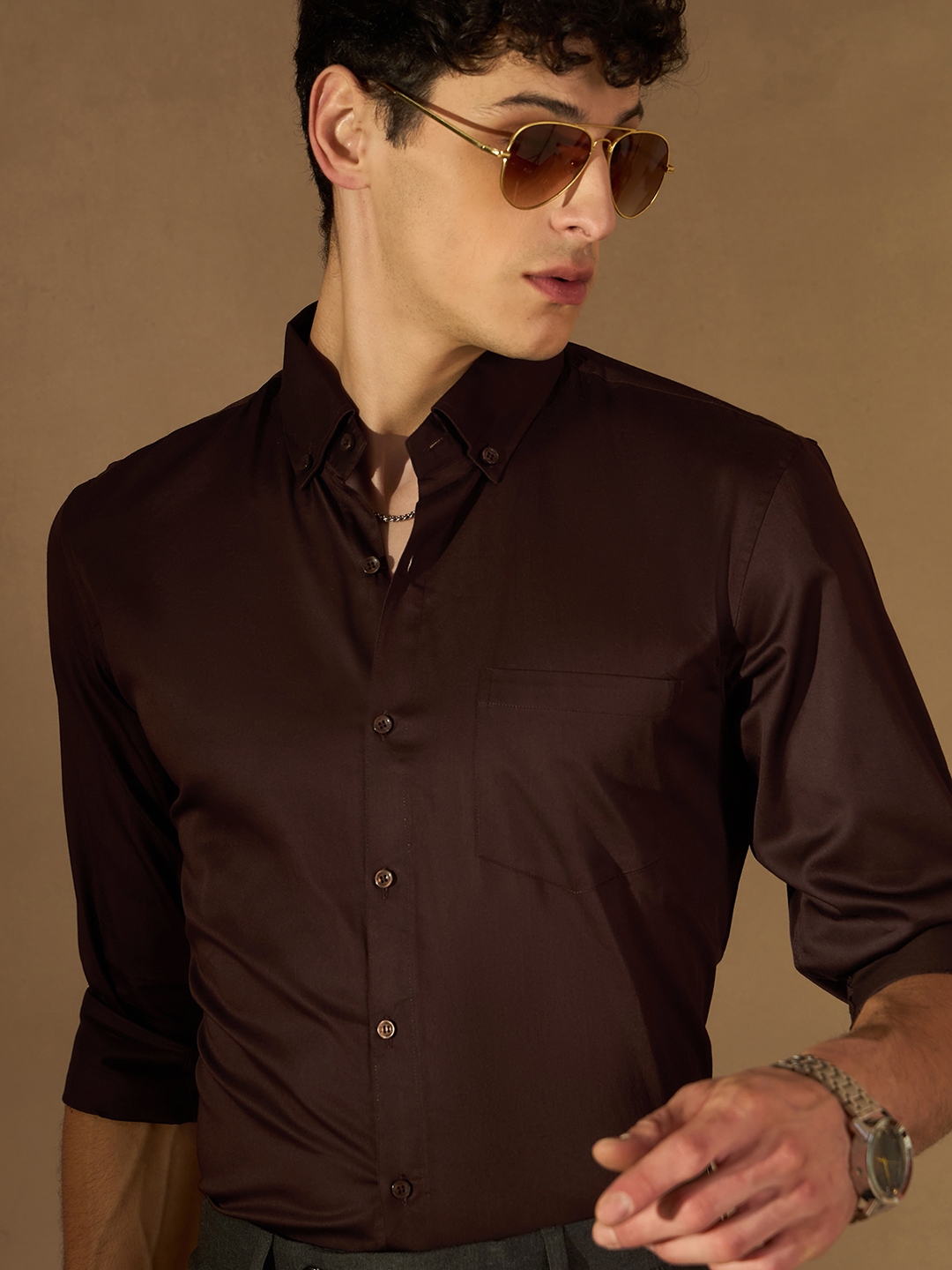Coffee Brown Oxford Shirt