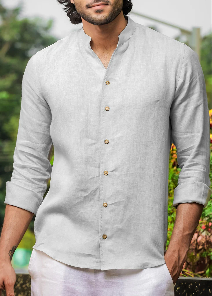 Sky Grey Linen Shirt