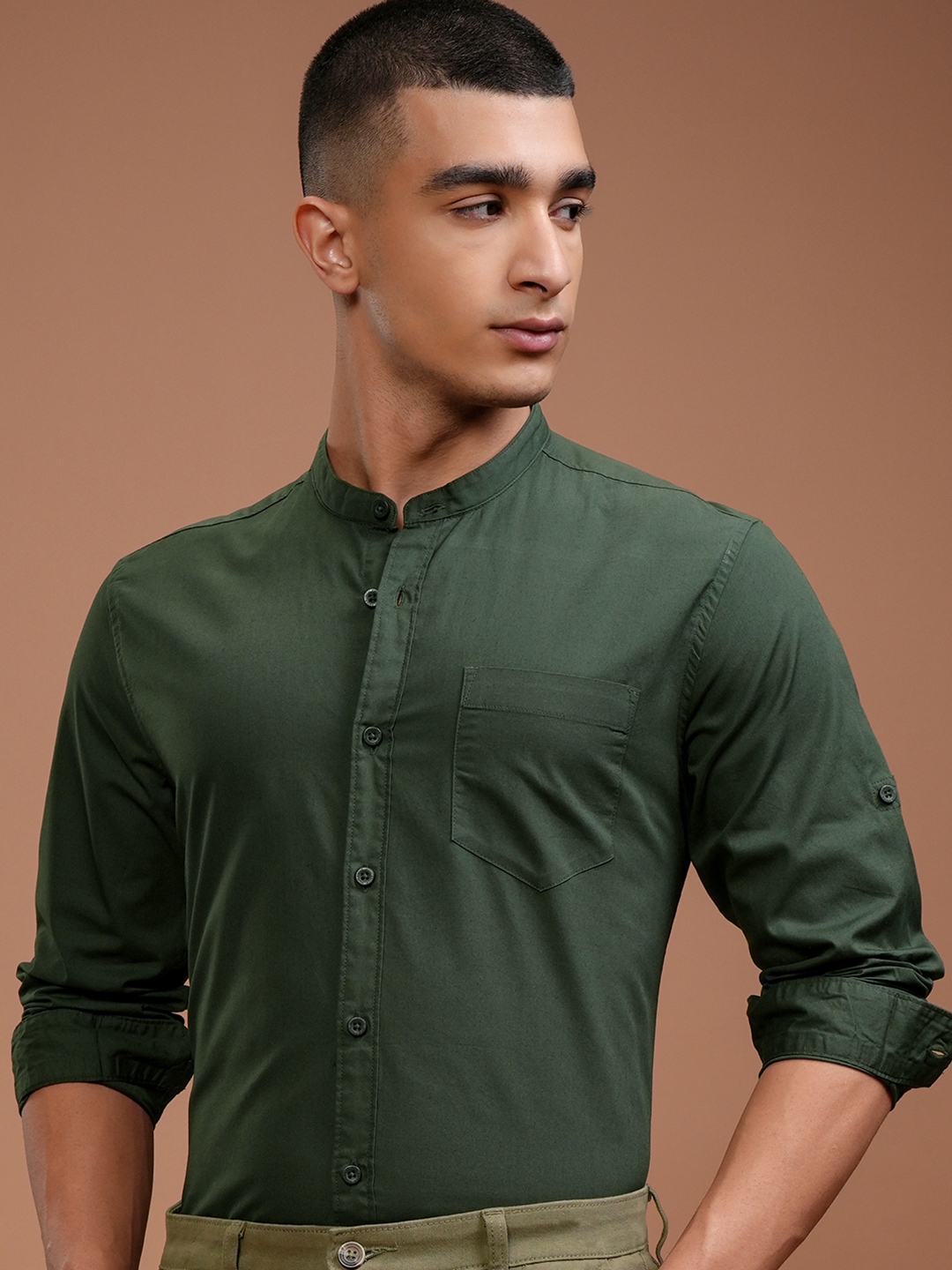 Rustic Olive Casual Shirt