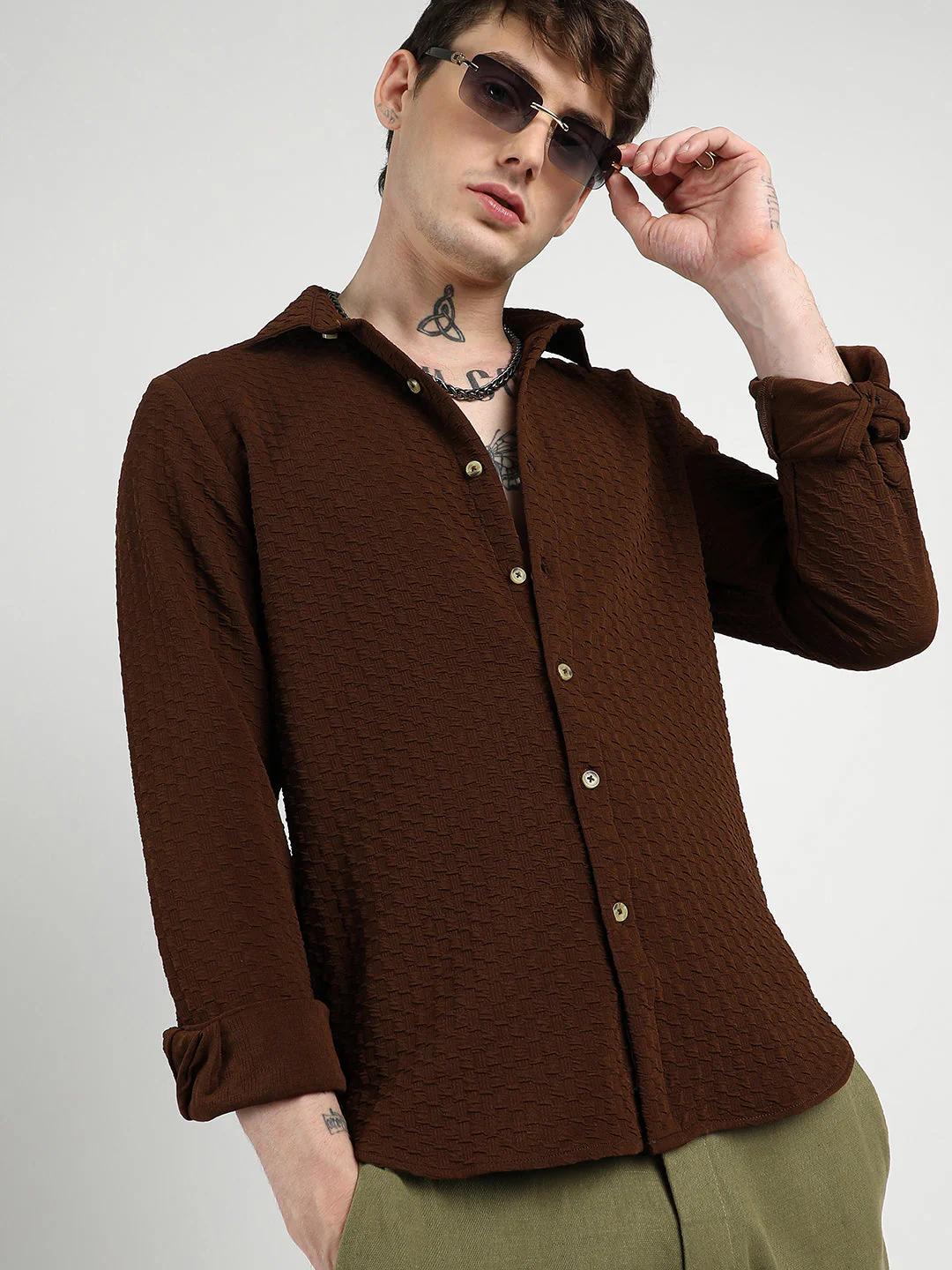 Cocoa Brown Casual Shirt
