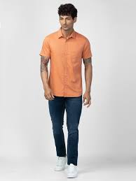 Sunset Orange Casual Shirt