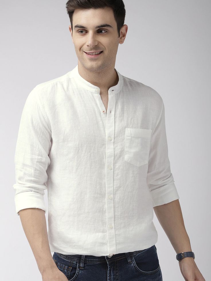 Classic White Mandarin Shirt