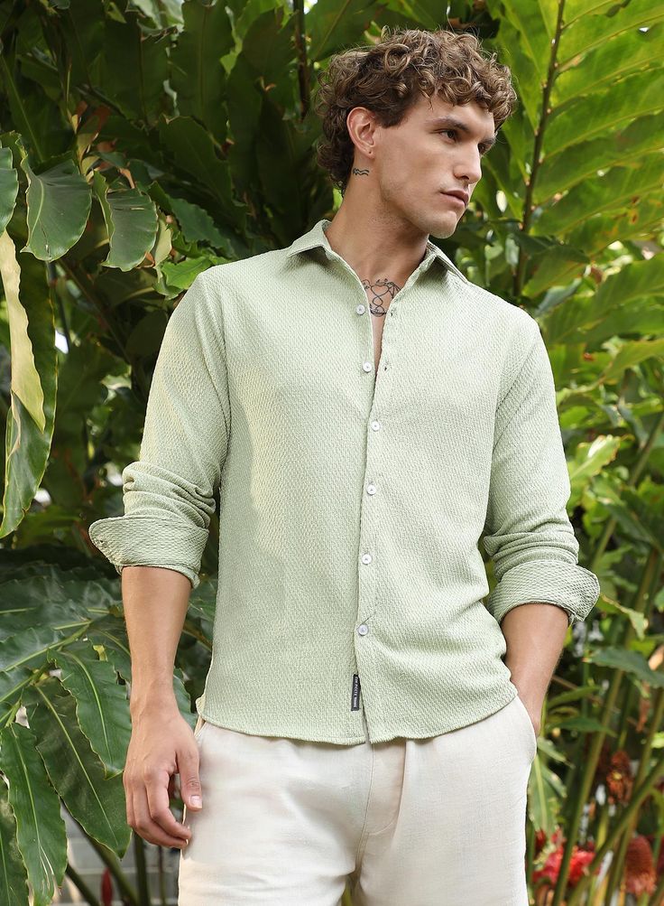 Pine Green Casual Shirt