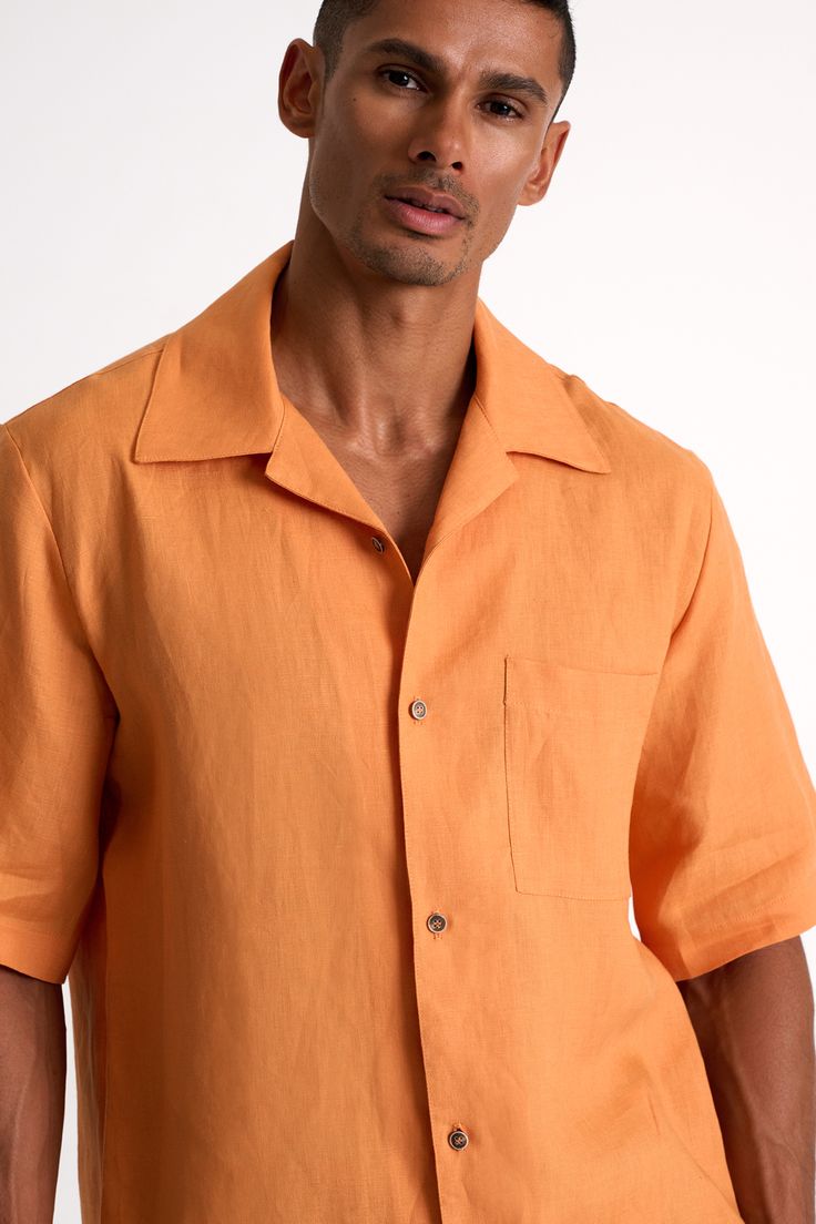 Burnt Orange Linen Shirt