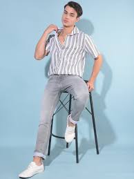 Olive Striped Linen Shirt