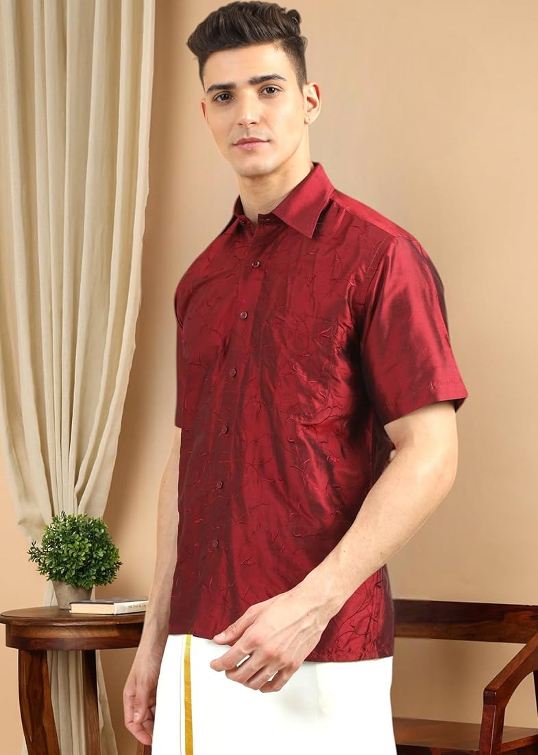 Rosewood Red Satin Shirt