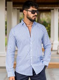 Sky White Striped Shirt