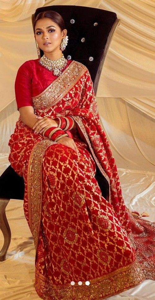 Red & Gold Bridal Saree