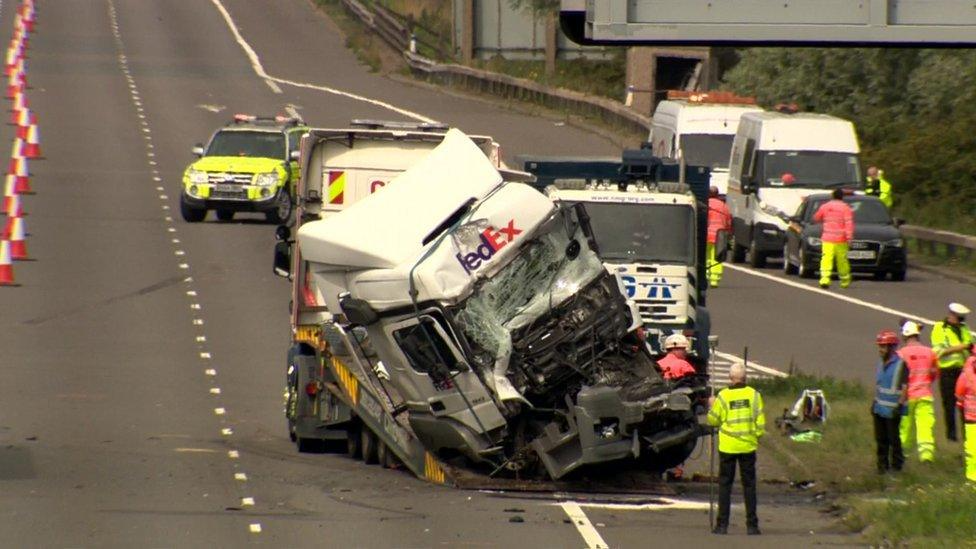 M1 motorway collision in UK