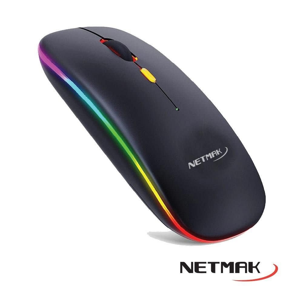 MOUSE INALAMBRICO LED RECARGABLE NETMAK W90