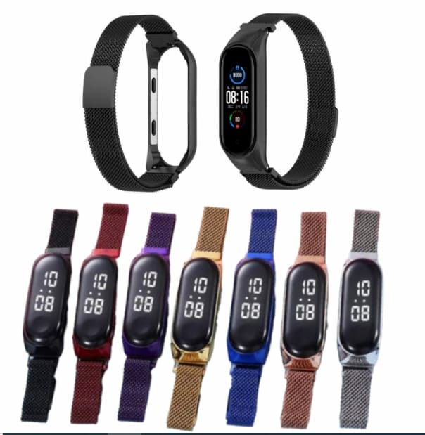 RELOJ DIGITAL PULSERA MALLA METAL