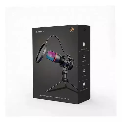 MICROFONO RGB STREAMING USB NETMAK MS786