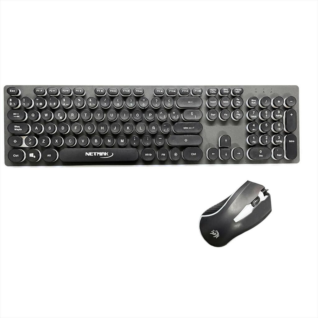 COMBO TECLADO + MOUSE GAMER NETMAK VORTEX TECLAS REDONDAS