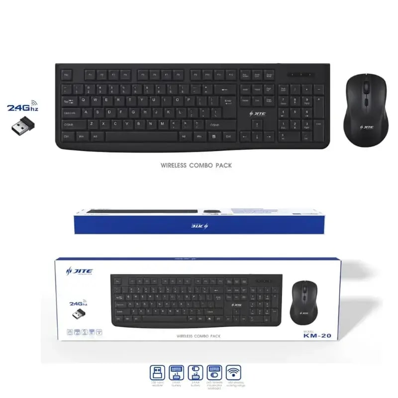 TECLADO Y MOUSE BT INALAMBRICO 2.4GHZ COMBO KM-20