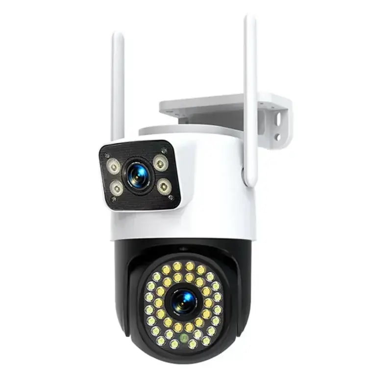 CAMARA DE SEGURIDAD EXTERIOR IP WIFI 8MP LENTE DUAL PANTALLA DUAL APP ICSEE IBEK IB-A36D