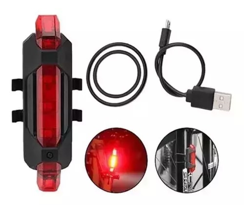 LUZ LED PARA BICICLETA RECARGABLE DC-918 miniatura 2