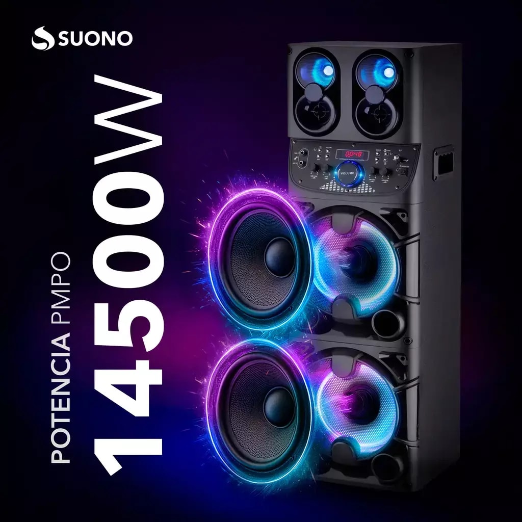PARLANTE TORRE SUONO BLUETOOTH TWS 2 X 10 + 2 TWEETERS miniatura 4