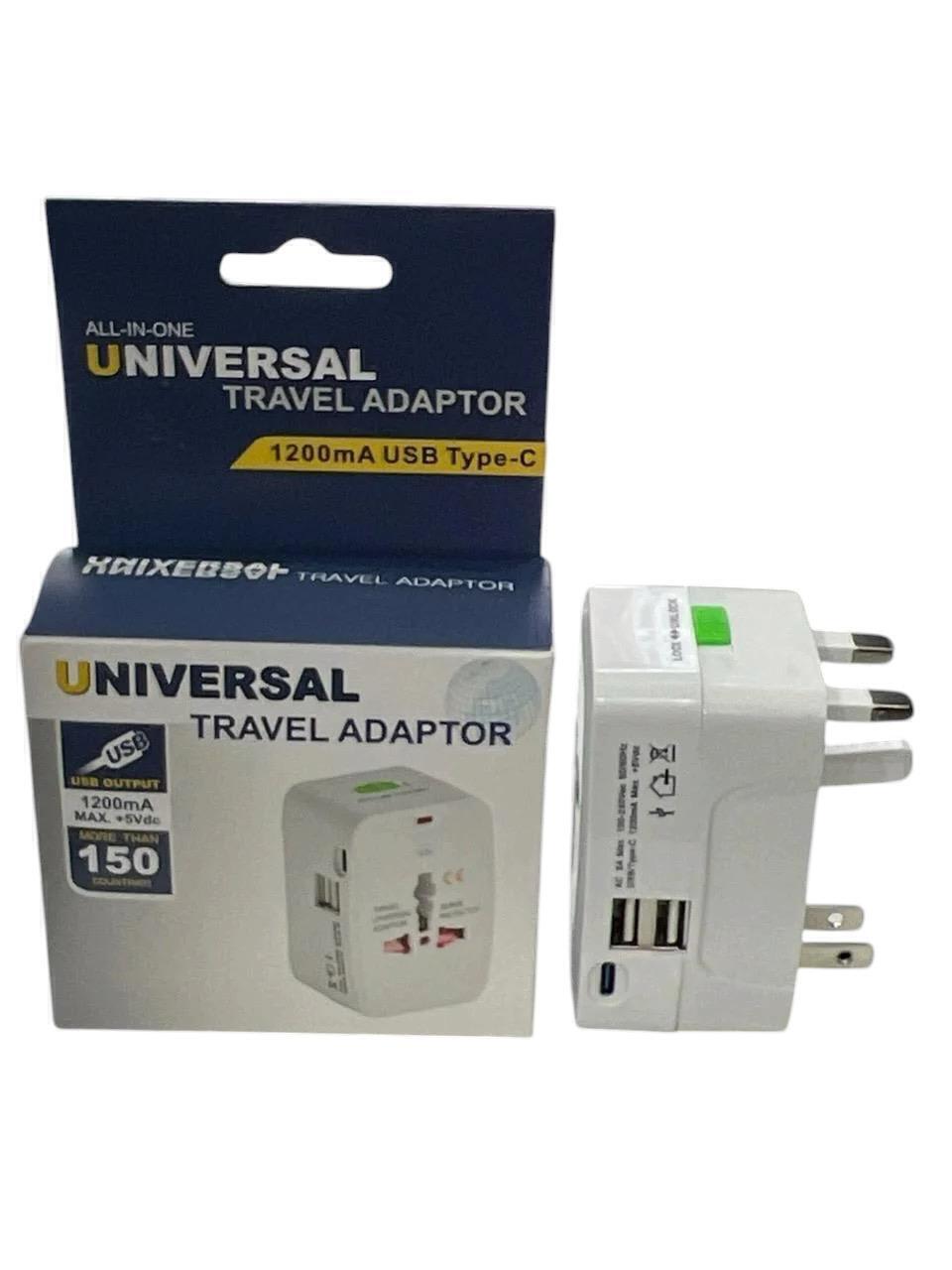 ADAPTADOR MUNDIAL CON 2 USB / TIPO C