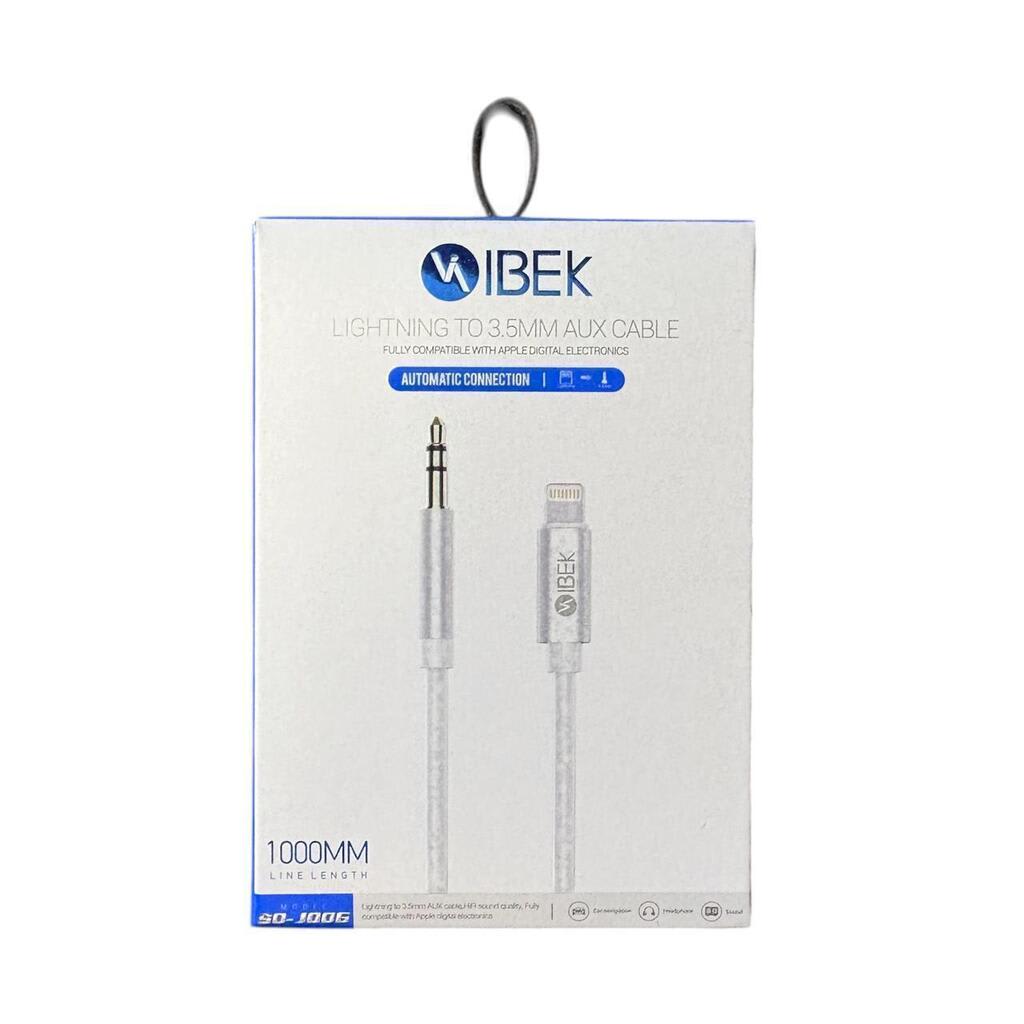 CABLE ADAPTADOR LIGHTNING A JACK 3.5MM IBEK SO-J006