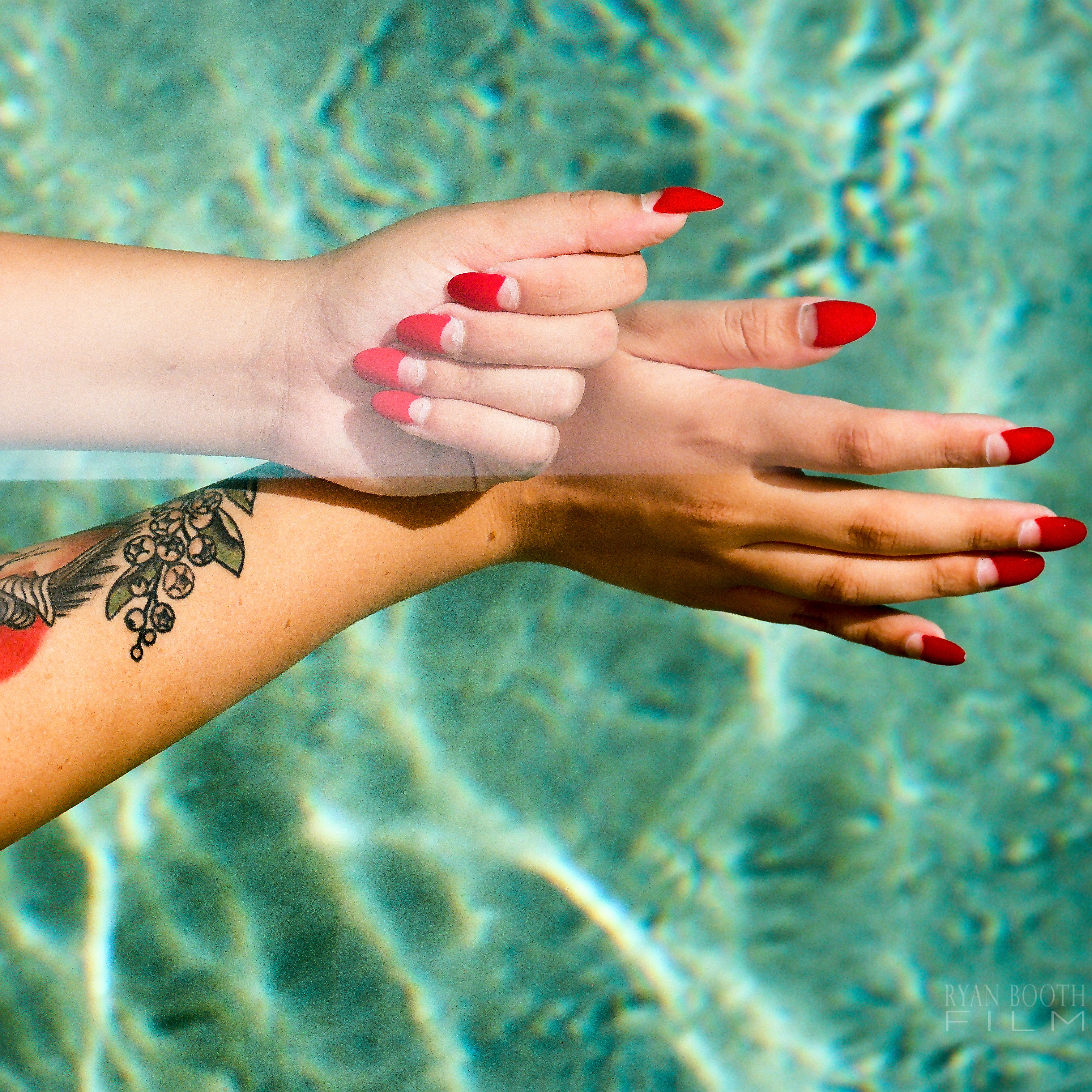 Hands in water