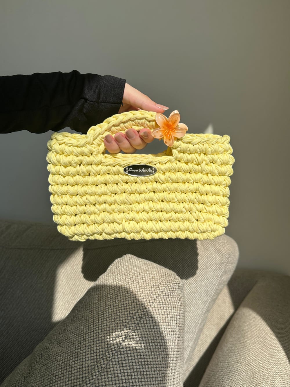 Yellow Chunky Crochet Handbag