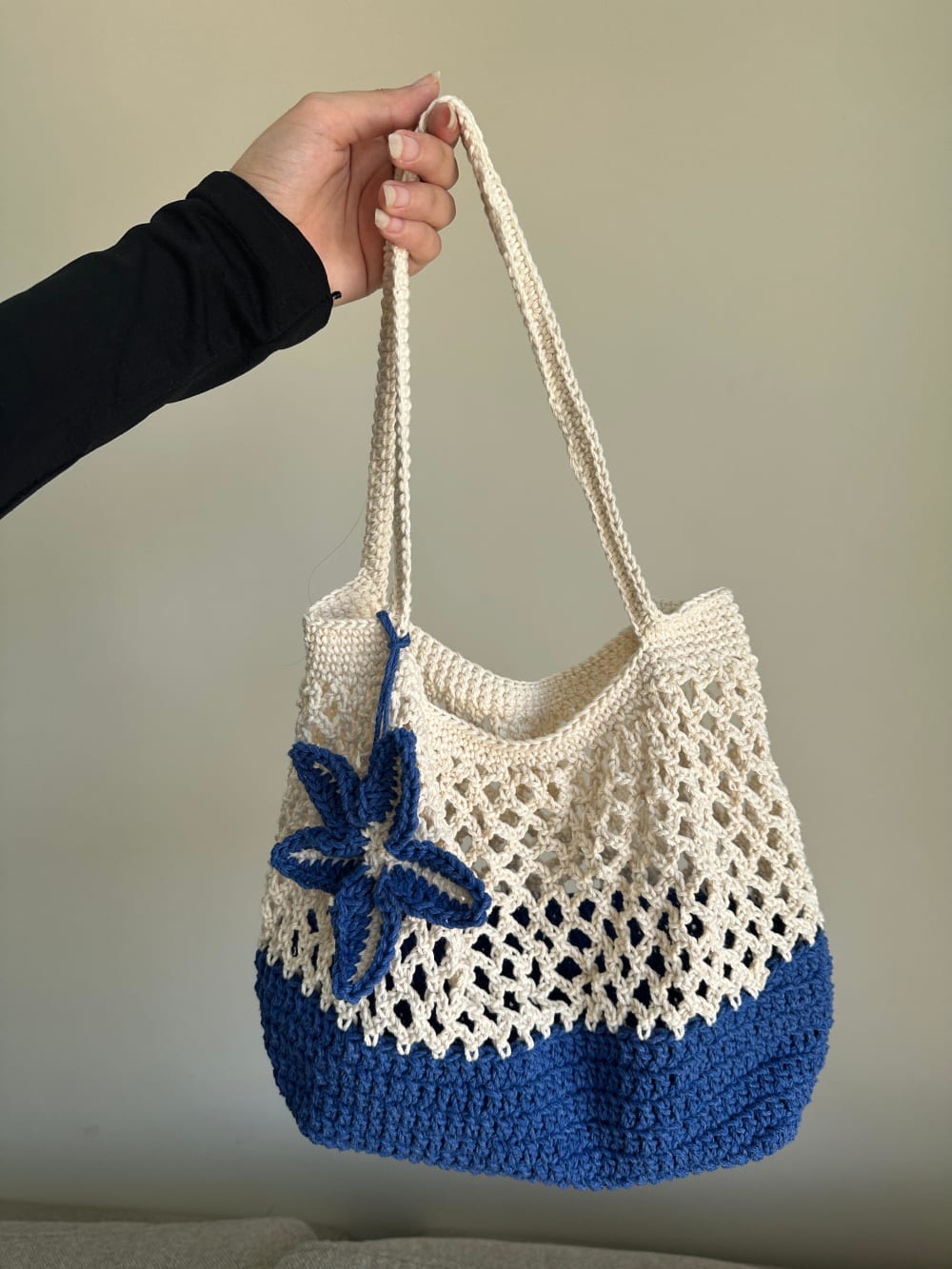 | Blue Mesh Beach Bag