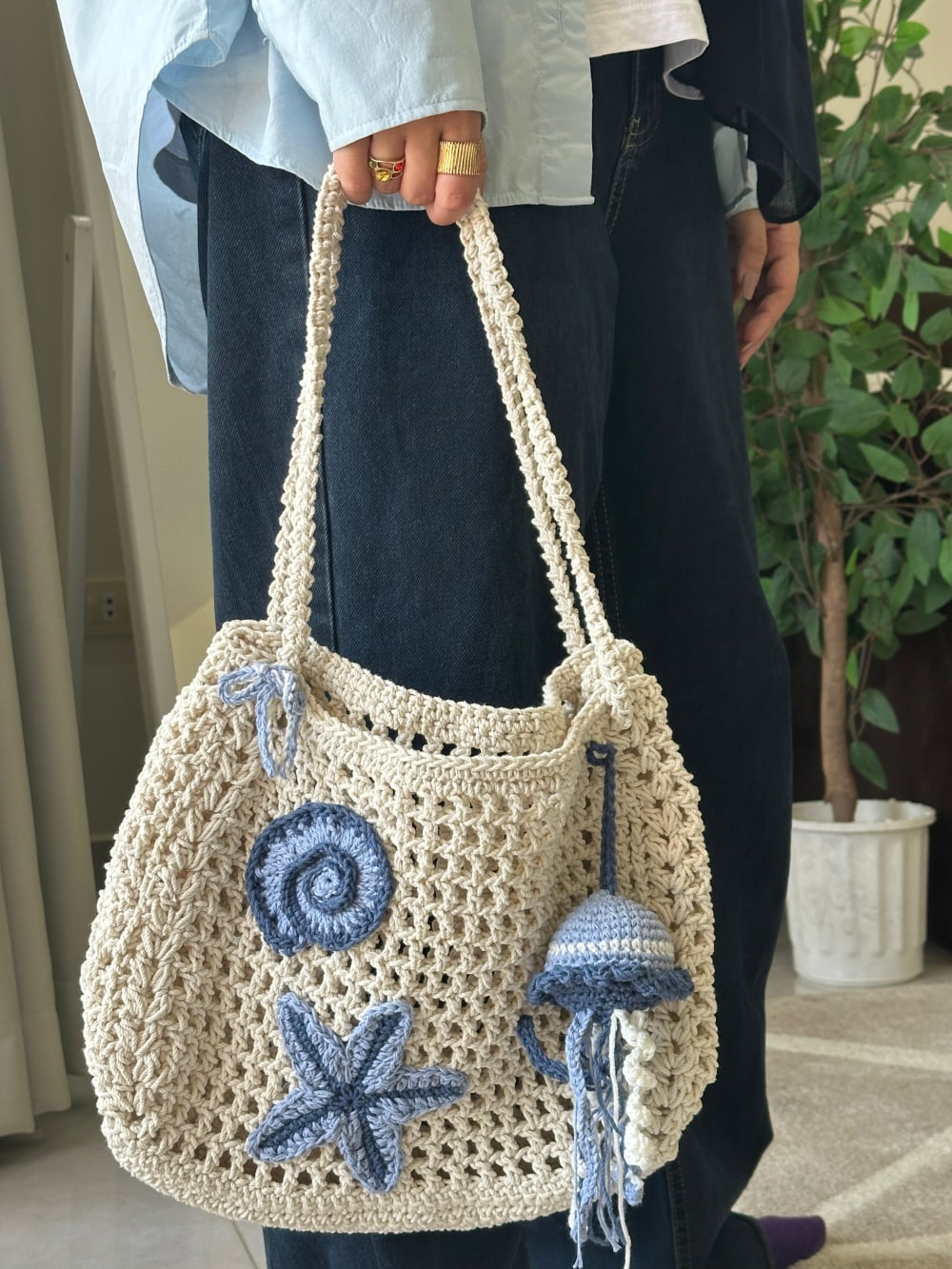 Blue beach bag