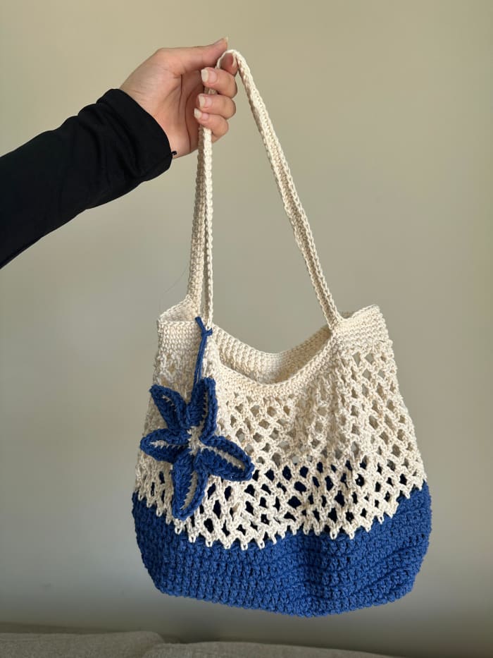 | Blue Mesh Beach Bag