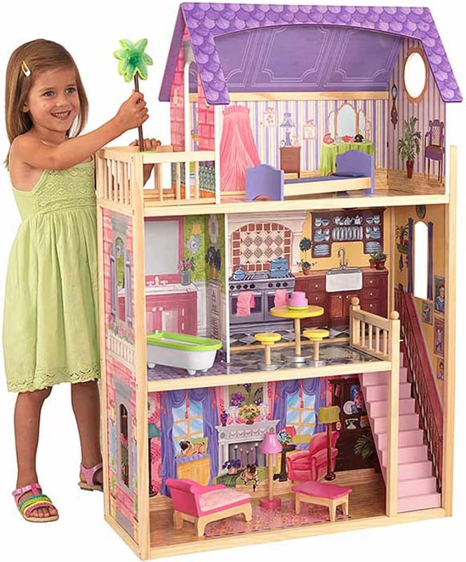 KidKraft-65092-Kayla-Wooden-Dolls-House-with-Furniture