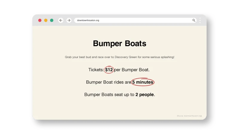 Discovery Green Houston commercial bumper boats ROI operational evidence