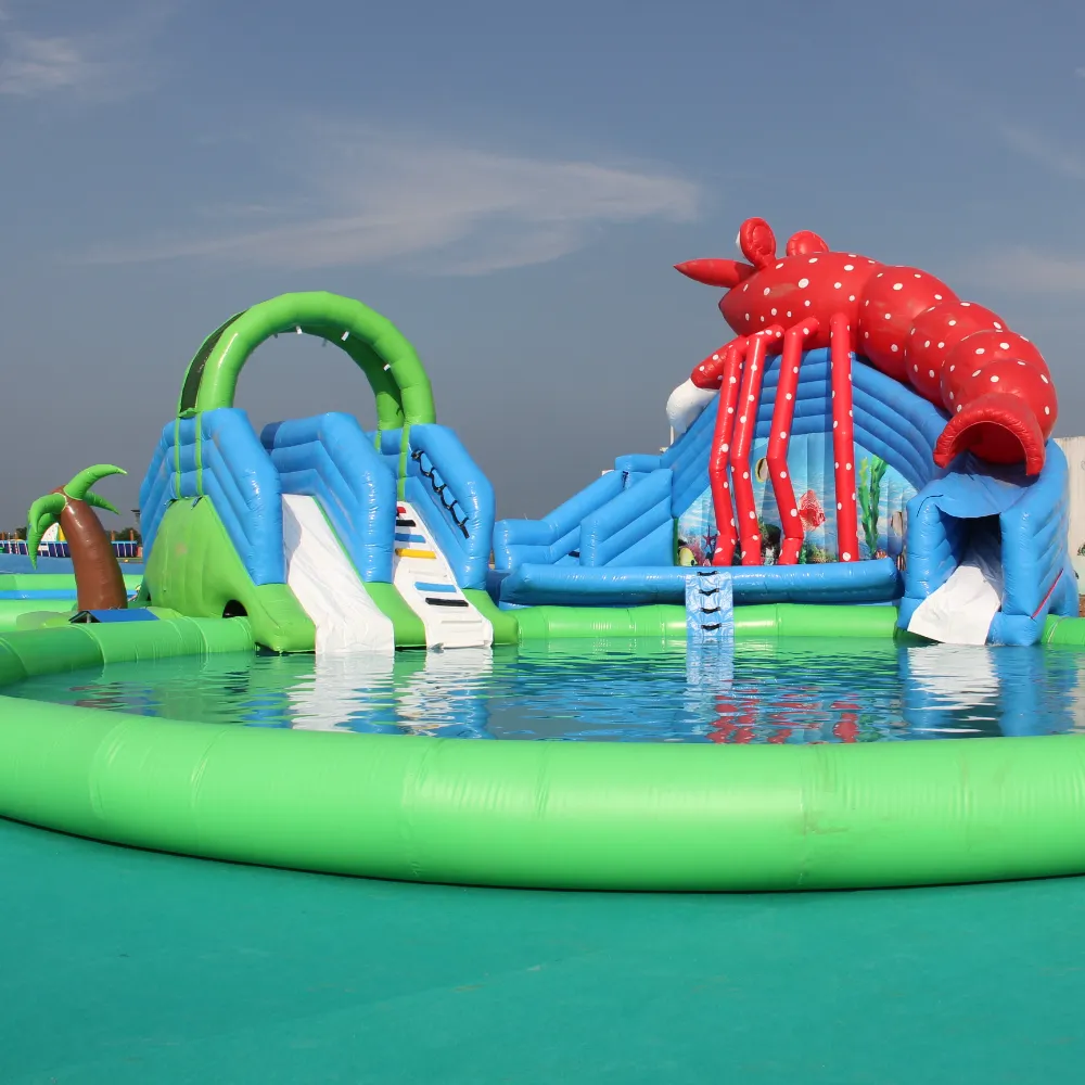 Custom Commercial Inflatable Water Parks with Pools - 1