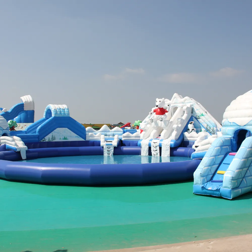 Custom Commercial Inflatable Water Parks with Pools thumbnail 2