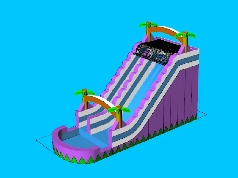 Custom Inflatable Water Slide with Climbing Stairs and Pool thumbnail 7