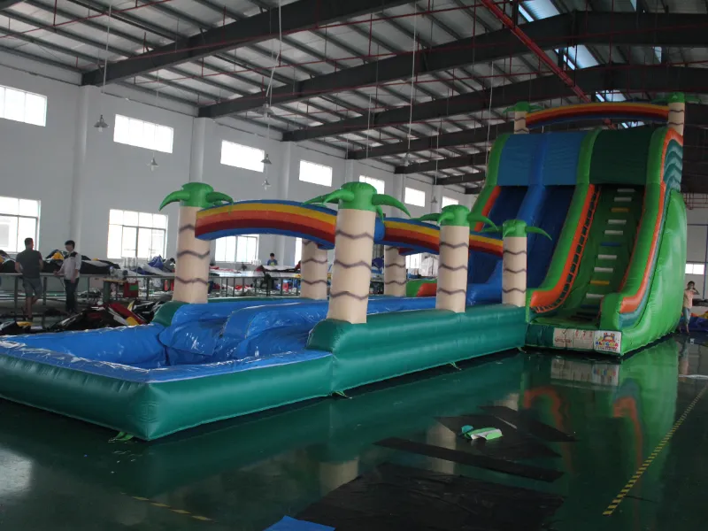Custom Inflatable Water Slide with Climbing Stairs and Pool thumbnail 2