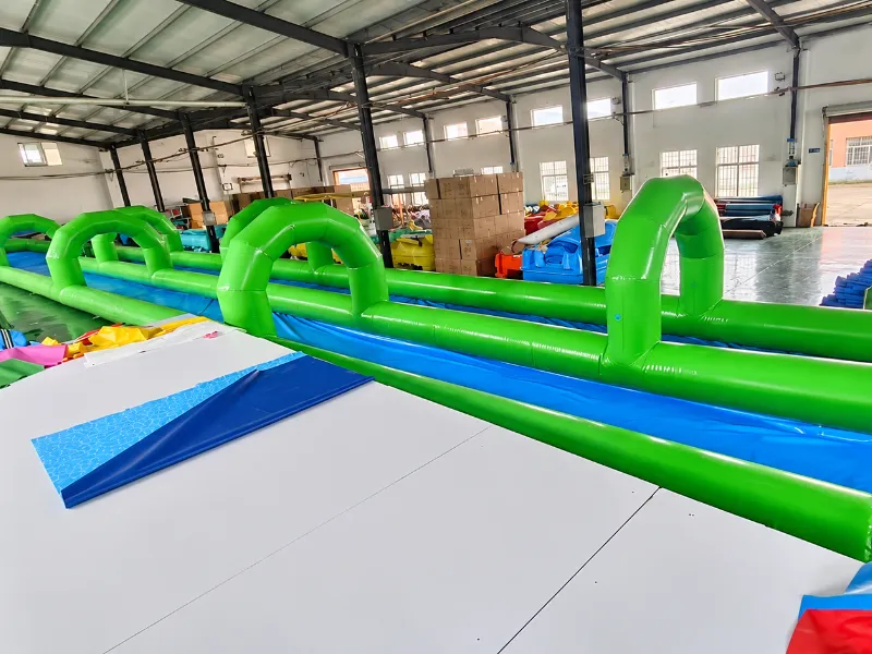 305m Double-Lane Inflatable City Water Slide for an Austrian Event