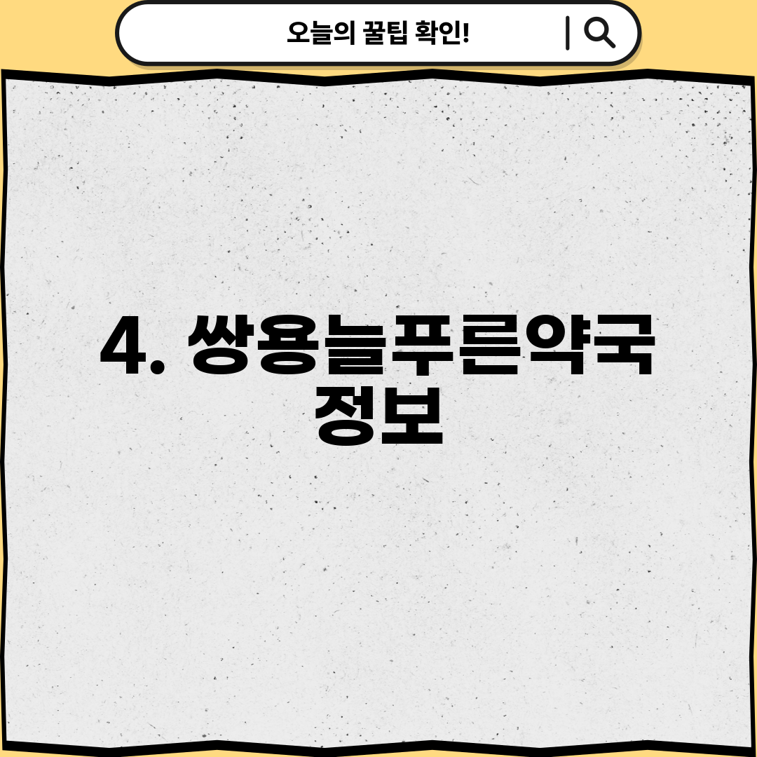 4. 쌍용늘푸른약국 정보