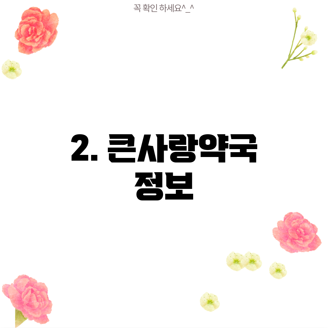 2. 큰사랑약국 정보