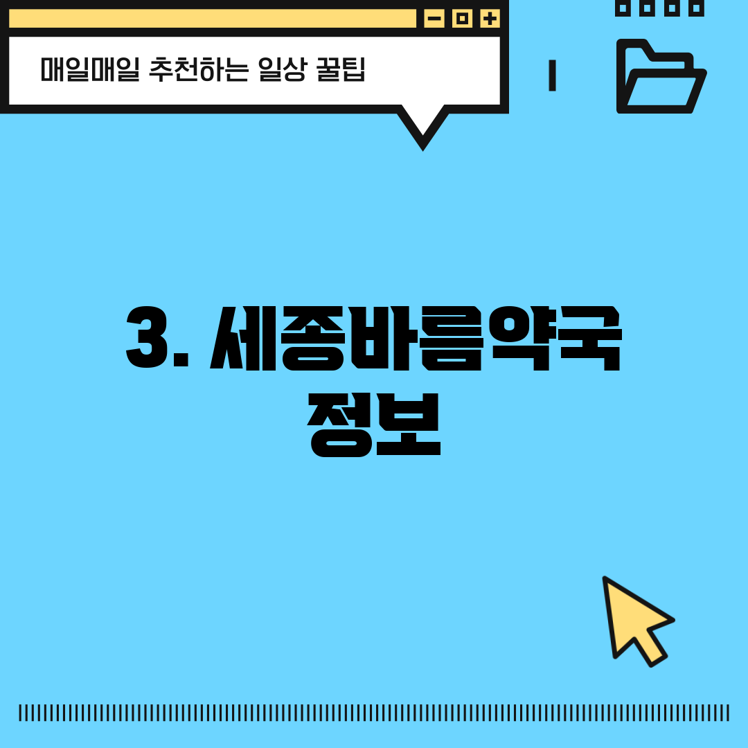 3. 세종바름약국 정보