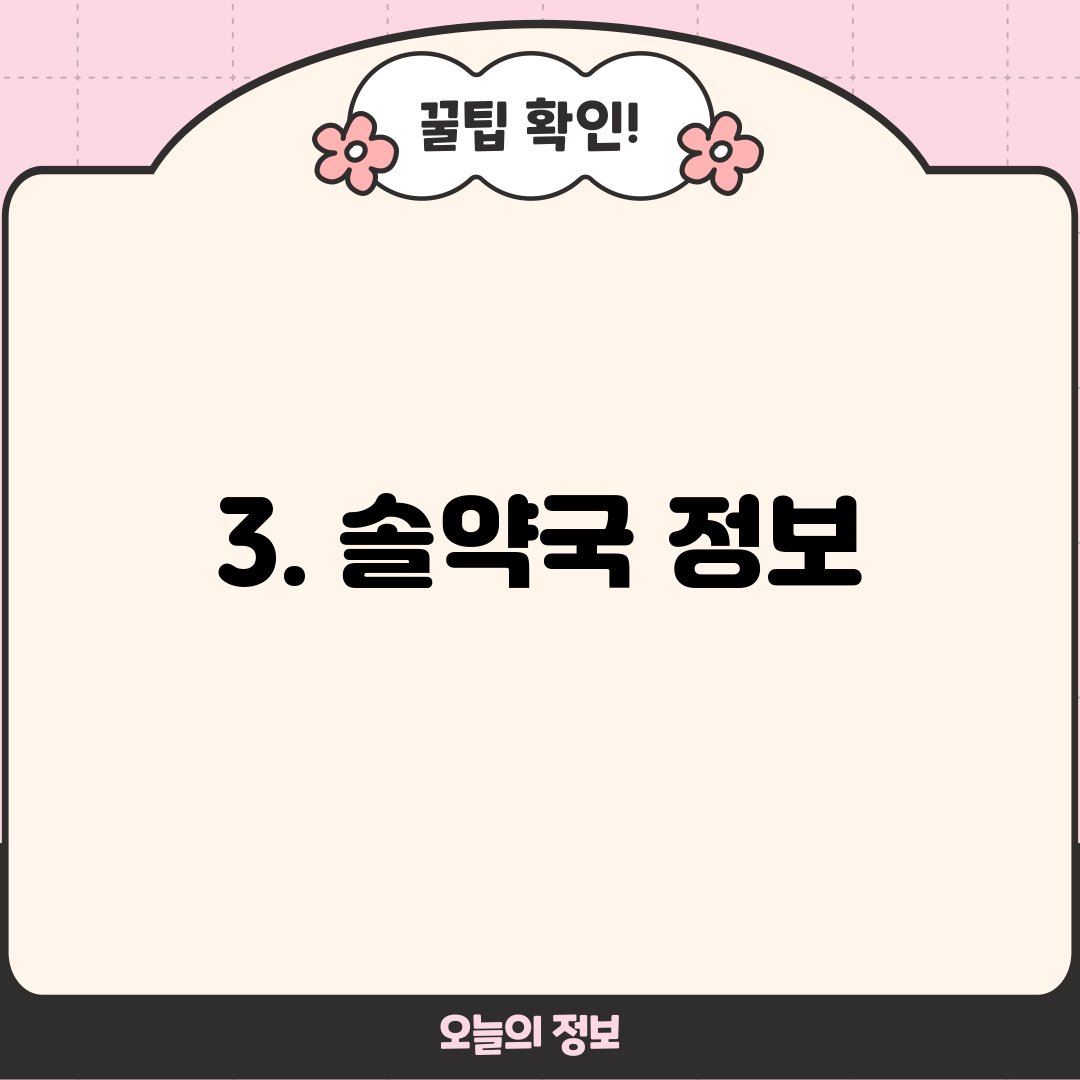 3. 솔약국 정보