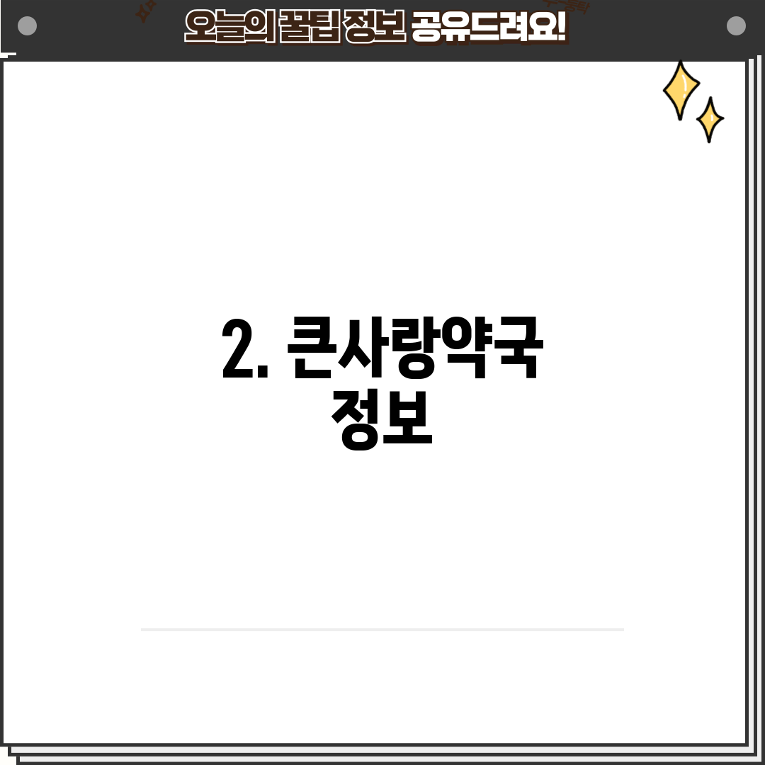 2. 큰사랑약국 정보